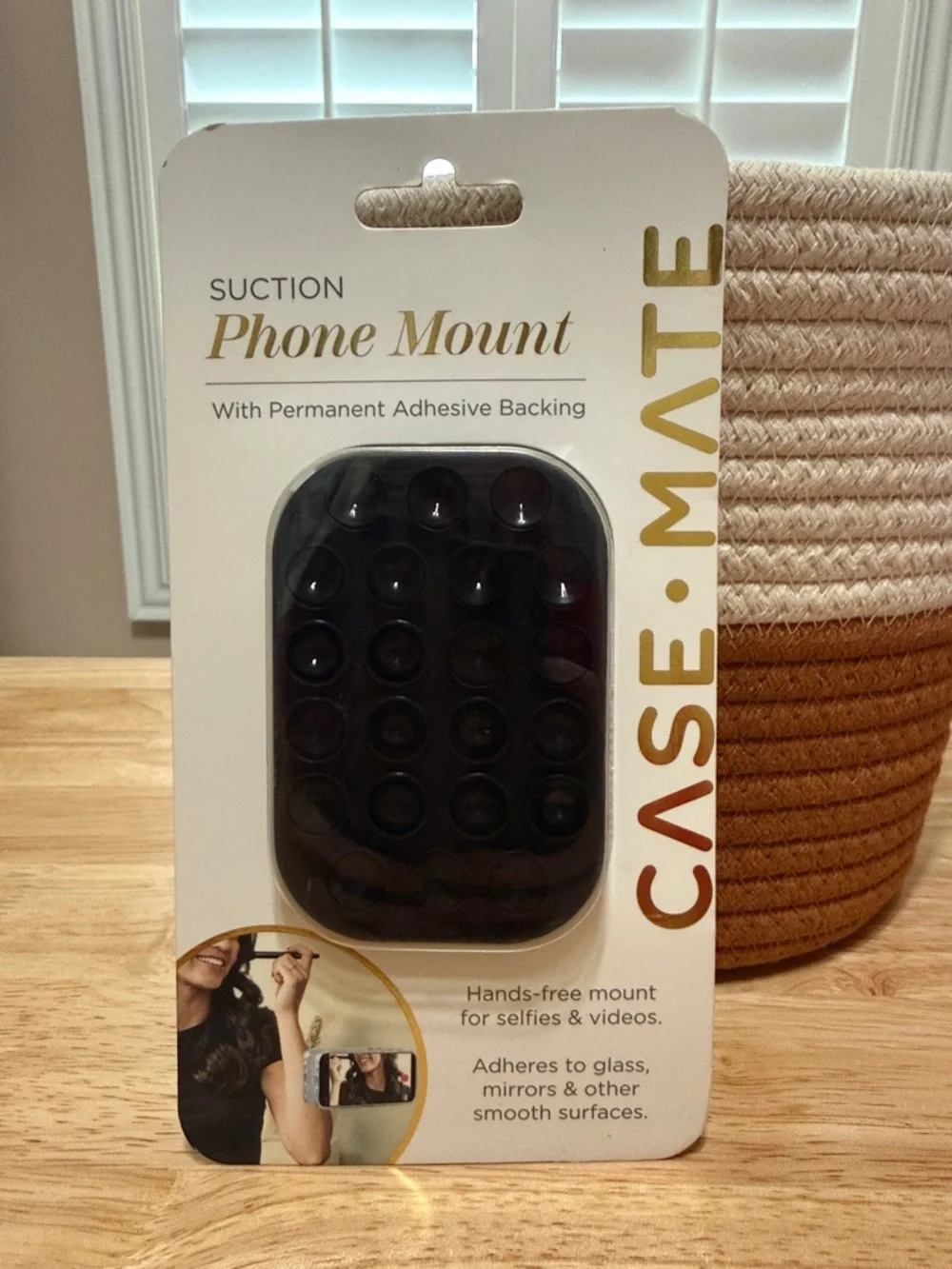 case-mate Black Suction Phone Mount with Adhesive Backing